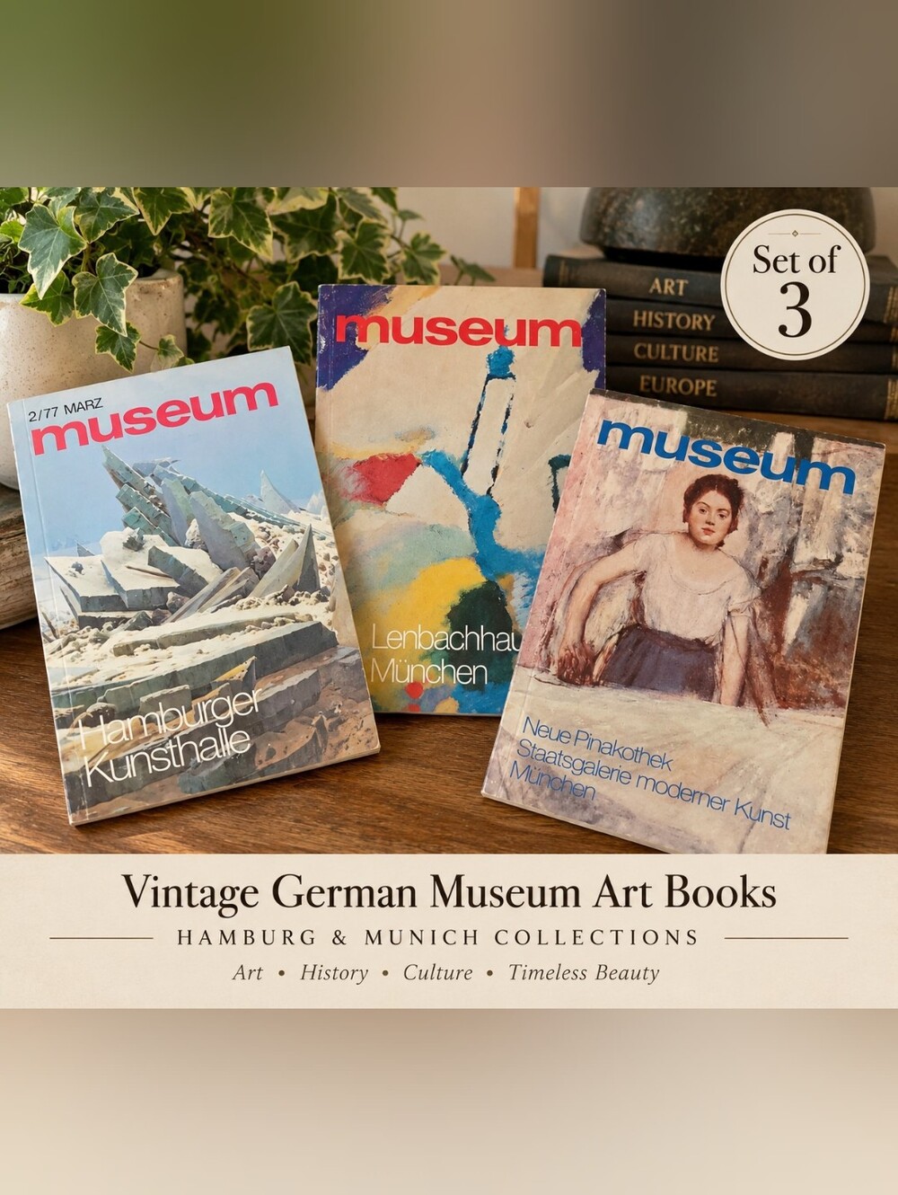 Vintage German Museum Art Books – Set of 3 – Hamburg & Munich